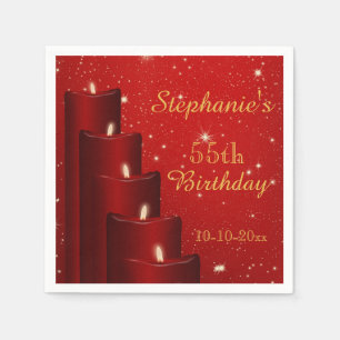 Elegant 55th Birthday Candles With Sparkle Napkin