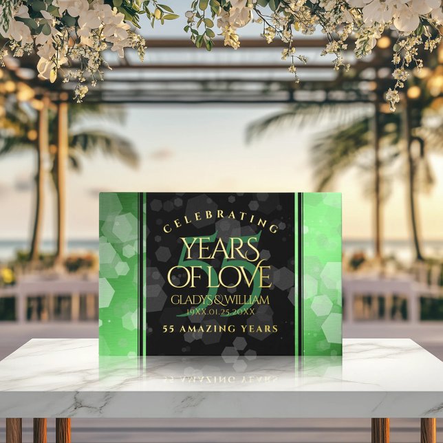 Elegant 55th Emerald Wedding Anniversary Guest Book (Elegant 55th Emerald Wedding Anniversary Foil Guest Book Cover Photo)