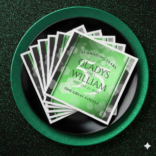 Elegant 55th Emerald Wedding Anniversary Napkin