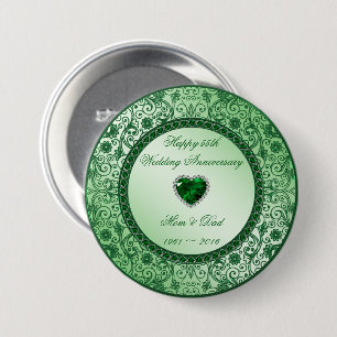 Elegant 55th Wedding Anniversary Button