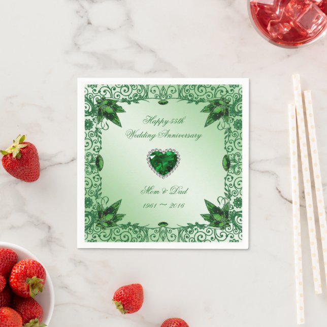 Elegant 55th Wedding Anniversary Paper Napkins (Insitu)