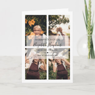 Elegant 5 Photo Celebration of Life Folded Program
