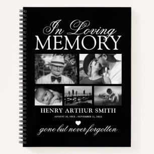 Elegant 5 Photo In Loving Memory Guest Book