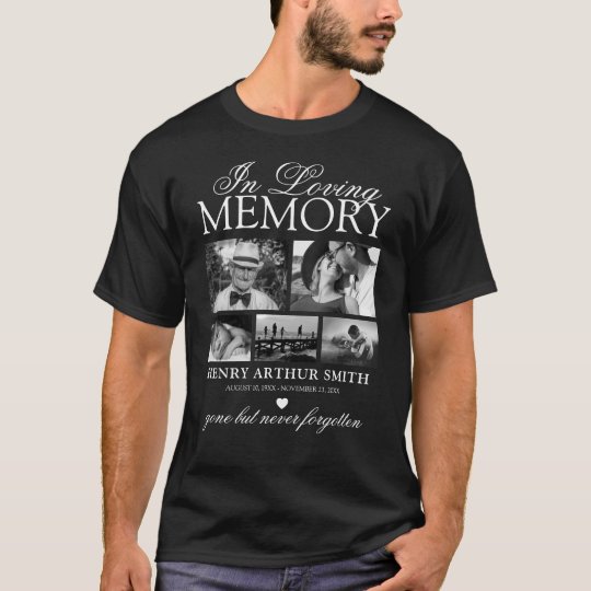 Elegant 5 Photo In Loving Memory T-Shirt | Zazzle.com.au