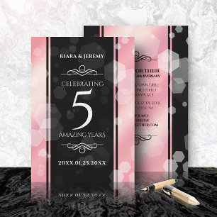 Elegant 5th Rose Quartz Wedding Anniversary Invitation