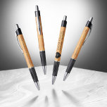 Elegant 5th Wood Wedding Anniversary Celebration<br><div class="desc">This stylish pen helps add an extra special touch to 5th wood wedding anniversary celebrations! Elegant black and white lettering on a faux, light wood grain background add a memorable touch for this special occasion and milestone. Personalise with the couple's names, dates of marriage, and up to two (2) congratulatory...</div>