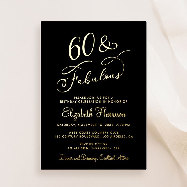 Elegant 60 And Fabulous Black 60th Birthday Party (Creator Uploaded)