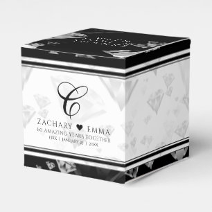 Elegant 60th 75th Diamond Wedding Anniversary Favour Box