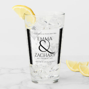 Elegant 60th 75th Diamond Wedding Anniversary Glass