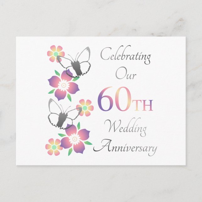 Elegant 60th Anniversary Postcard (Front)