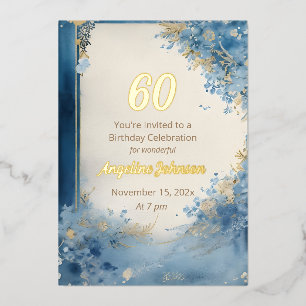 Elegant 60th Birthday Foil Invitation