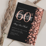 Elegant 60th Birthday Glam Sparkles Rose Gold Invitation<br><div class="desc">Elegant 60th Birthday Party Sparkles Rose Gold invitation template. Featuring lights,  string and sparkles. Great for 30th,  40th,  50th,  60th and 70th birthday and more!</div>