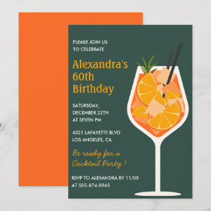 Elegant 60th birthday invitations Cocktail Modern