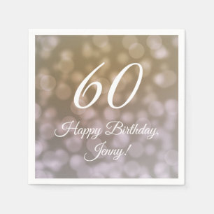 Elegant 60th Birthday Napkins For Her