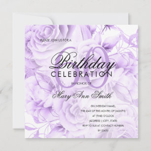 Elegant 60th Birthday Party Floral Purple 