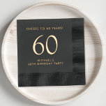 Elegant 60th Birthday Party Foil Napkins<br><div class="desc">Elevate his 60th birthday party with these elegant foil-stamped napkins. Each napkin is stamped in your choice of gold or silver foil for a sophisticated touch and features "Cheers to 60 Years" and his name in modern typography, </div>