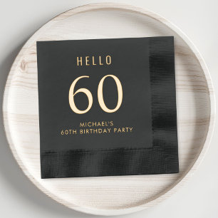 Elegant 60th Birthday Party Foil Napkins