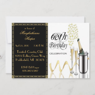 Elegant 60th Birthday Party Invitation