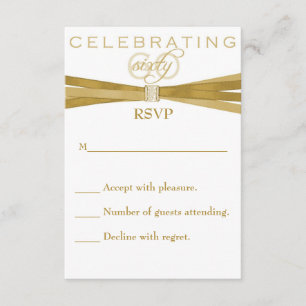 Elegant 60th Birthday Party Invitations RSVP Card