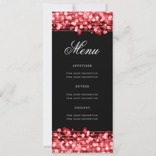 Elegant 60th Birthday Party Menu Red  Invitation