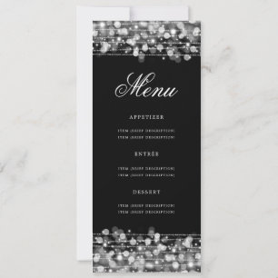 Elegant 60th Birthday Party Menu Silver Invitation