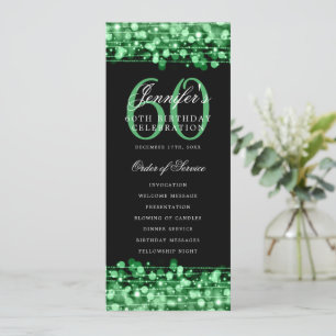 Elegant 60th Birthday Party Program Green Menu