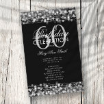 Elegant 60th Birthday Party Program Silver w/ Menu<br><div class="desc">Elegant "Birthday Party Program" design with Sparkles & Lights in Silver w/ custom text.</div>