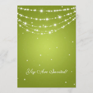 Elegant 60th Birthday Party Sparkling Chain Lime Invitation
