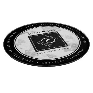 Elegant 60th Diamond Wedding Anniversary Cutting Board
