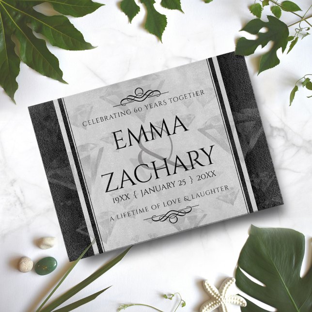 Elegant 60th Diamond Wedding Anniversary Cutting Board (Creator Uploaded)