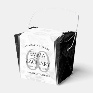 Elegant 60th Diamond Wedding Anniversary Favour Box