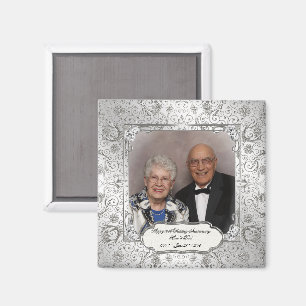 Elegant 60th Wedding Anniversary Photo Magnet