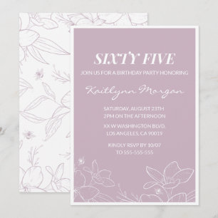 Elegant 65th birthday invitations Modern Floral