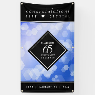 Elegant 65th Blue Sapphire Wedding Anniversary Banner