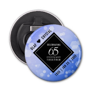 Elegant 65th Blue Sapphire Wedding Anniversary Bottle Opener