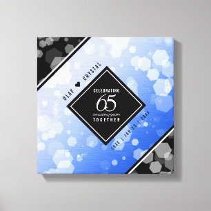 Elegant 65th Blue Sapphire Wedding Anniversary Canvas Print