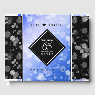 Elegant 65th Blue Sapphire Wedding Anniversary Guest Book