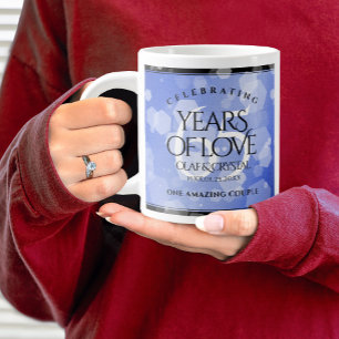 Elegant 65th Blue Sapphire Wedding Anniversary Large Coffee Mug