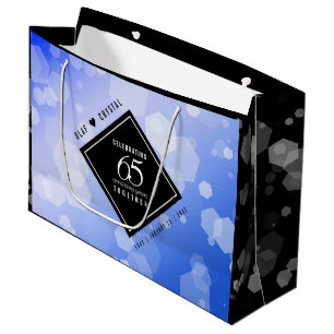 Elegant 65th Blue Sapphire Wedding Anniversary Large Gift Bag