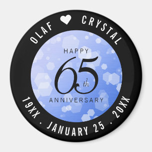 Elegant 65th Blue Sapphire Wedding Anniversary Magnet