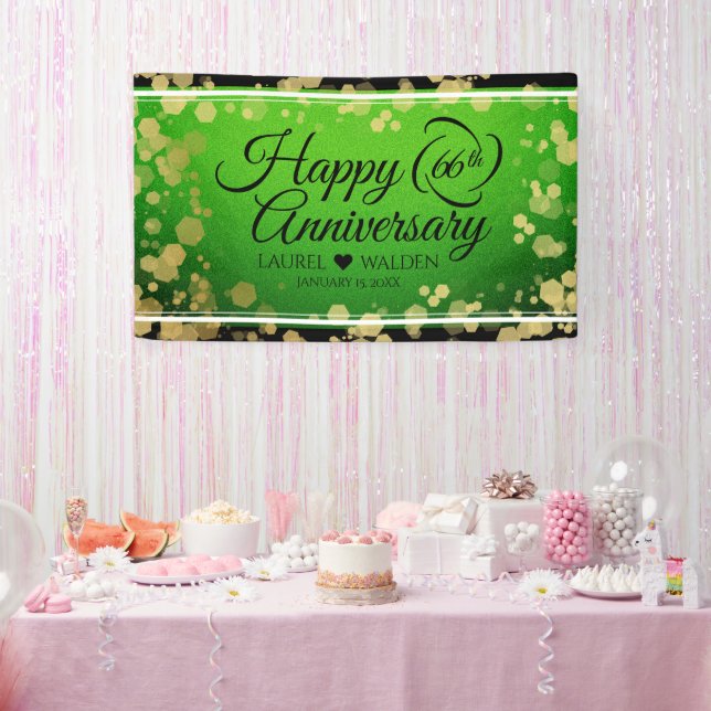 Elegant 66th Titanite Wedding Anniversary Banner (Party)