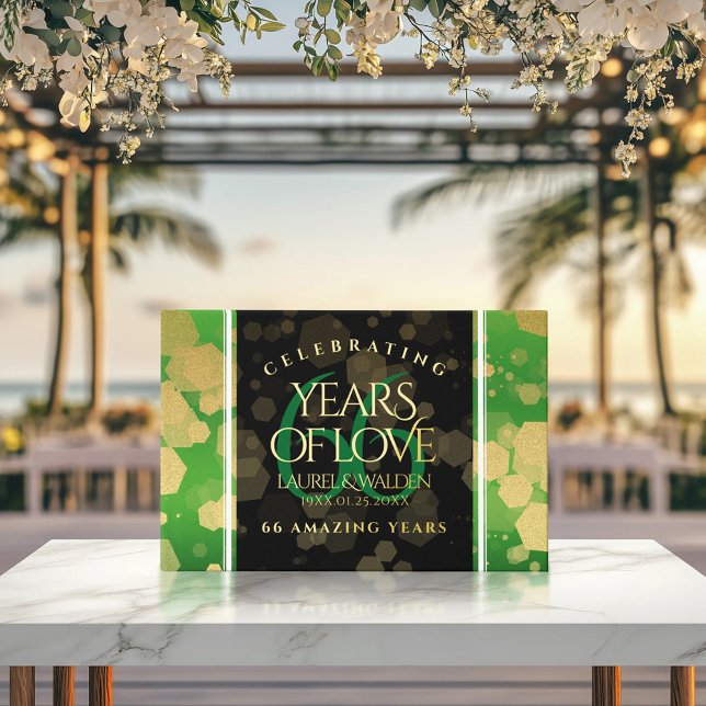 Elegant 66th Titanite Wedding Anniversary Guest Book (EO 66th Titanite Wedding Anniversary 9x6-inch Foil Guest Book Cover Photo 1)