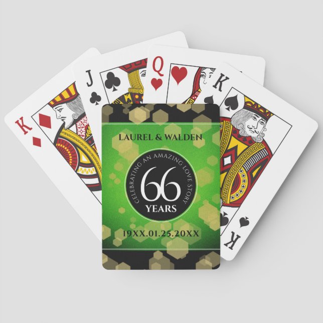 Elegant 66th Titanite Wedding Anniversary Playing Cards (Back)