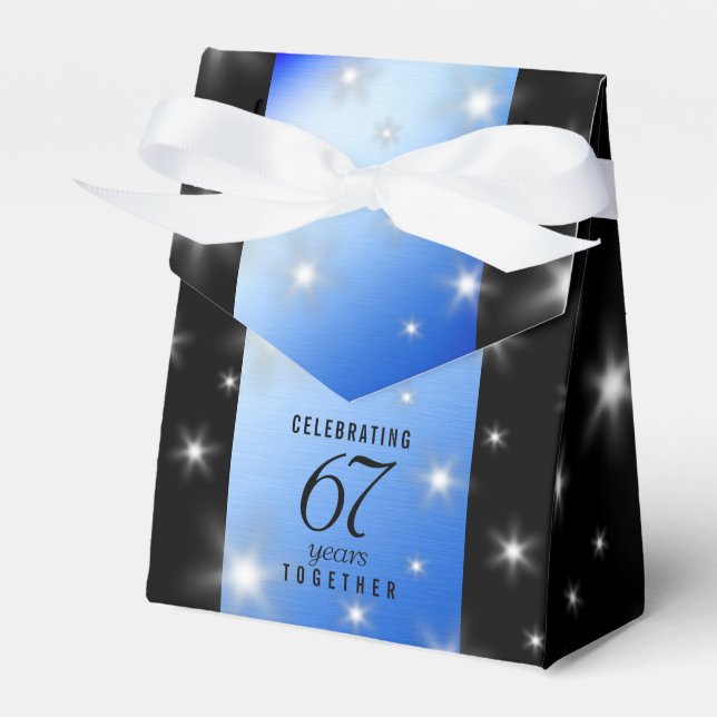 Elegant 67th Star Sapphire Wedding Anniversary Favour Box (Front Side)