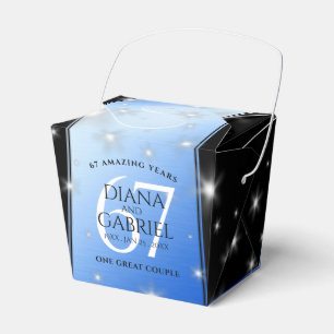 Elegant 67th Star Sapphire Wedding Anniversary Favour Box