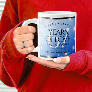 Elegant 67th Star Sapphire Wedding Anniversary Large Coffee Mug