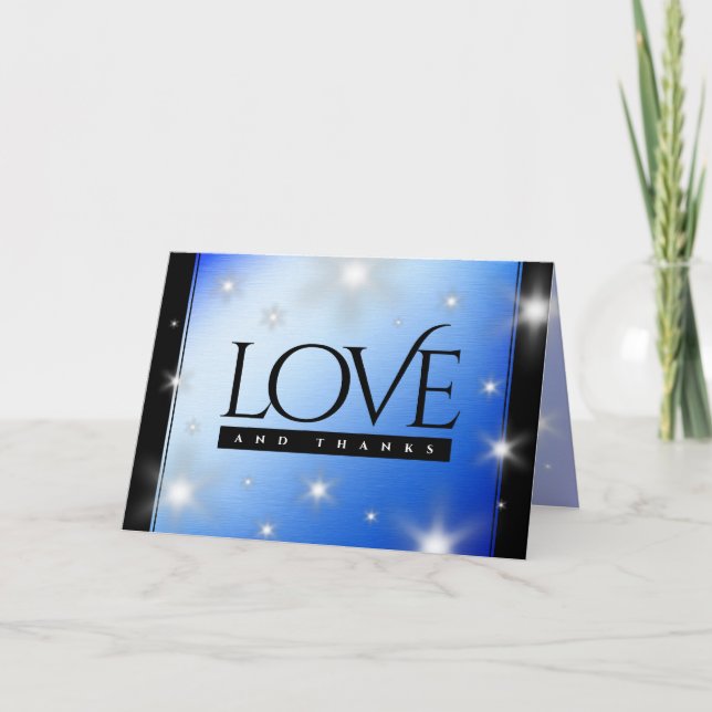 Elegant 67th Star Sapphire Wedding Anniversary Thank You Card (Front)