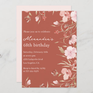 Elegant 68th birthday invitations Floral Chic