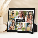 Elegant 6 Photo Black Graduation Collage Plaque<br><div class="desc">Celebrate your graduate in style by showcasing their 6 favourite senior portraits on this photo collage plaque sign. Classic black and white colours. The black background colour can be customised to match school or photo colours. Makes a beautiful keepsake to display in your home.</div>