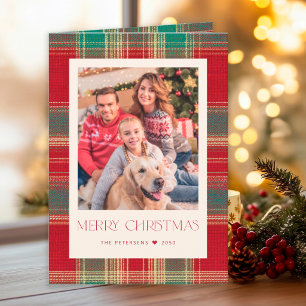 Elegant 6 photo collage Christmas Holiday Card